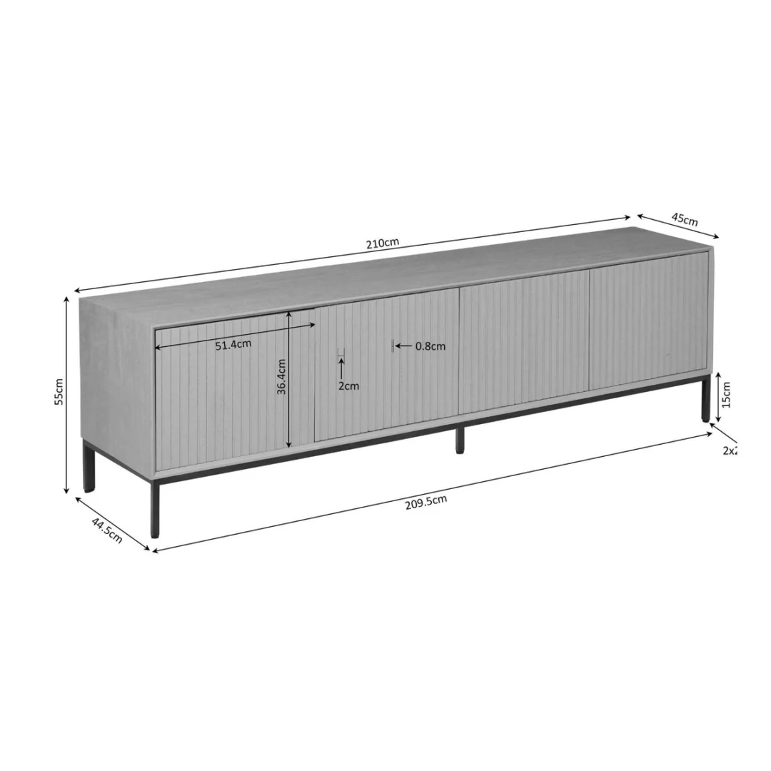 TV-meubel Laasone Bruin 210 cm - Afbeelding 8