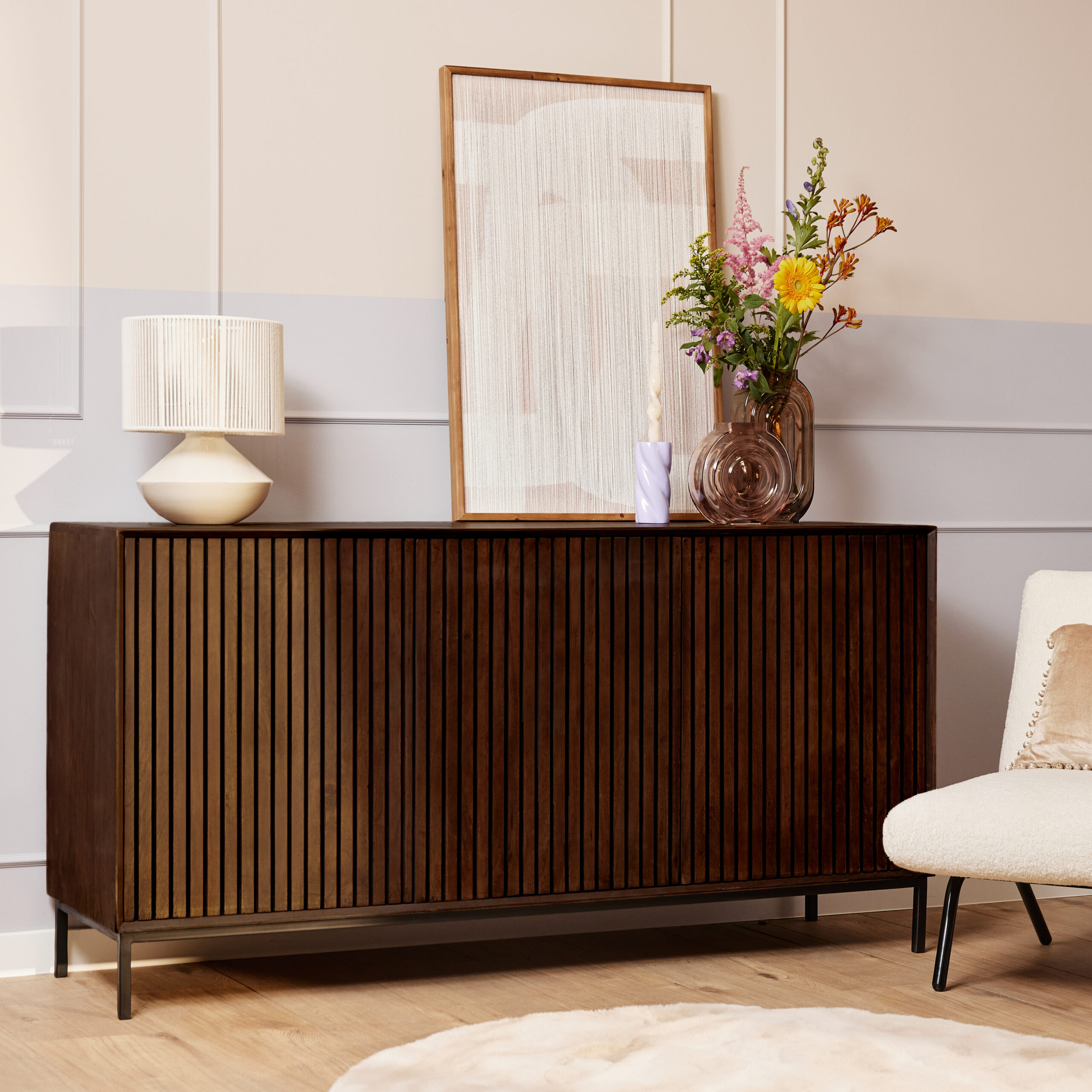 Dressoir Gronnel Bruin 165 cm - Afbeelding 7