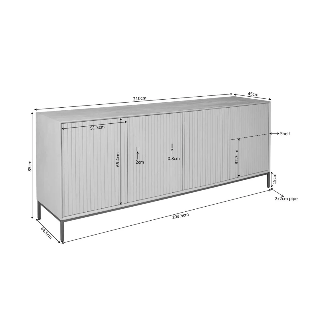 Dressoir Domman Bruin 210 cm - Afbeelding 9