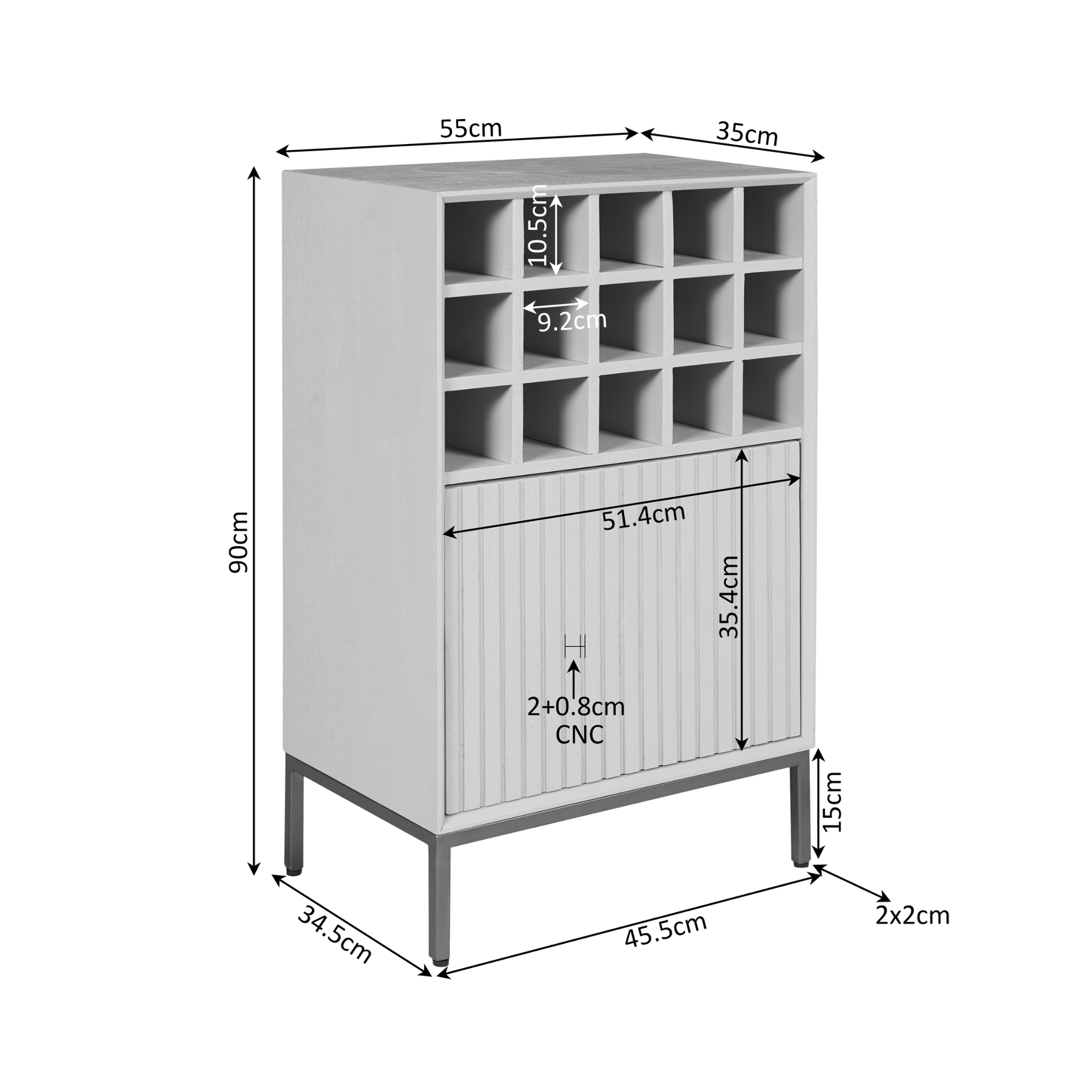 Wijnkast Peistano Bruin 55 cm - Afbeelding 5