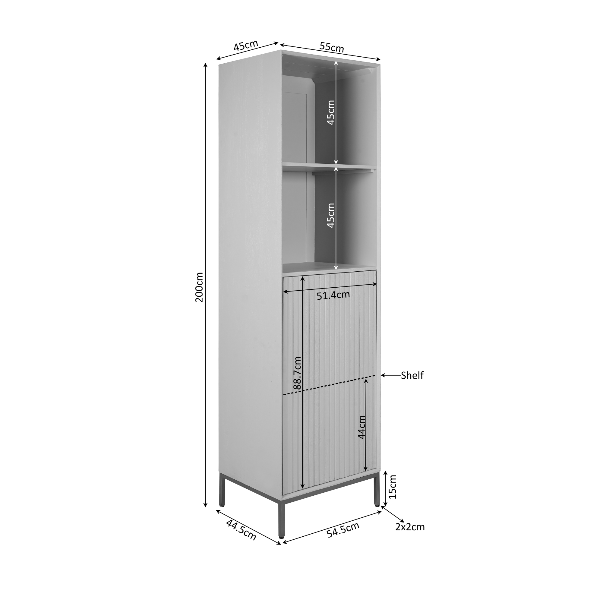 Boekenkast Naallero Bruin 55 cm - Afbeelding 5