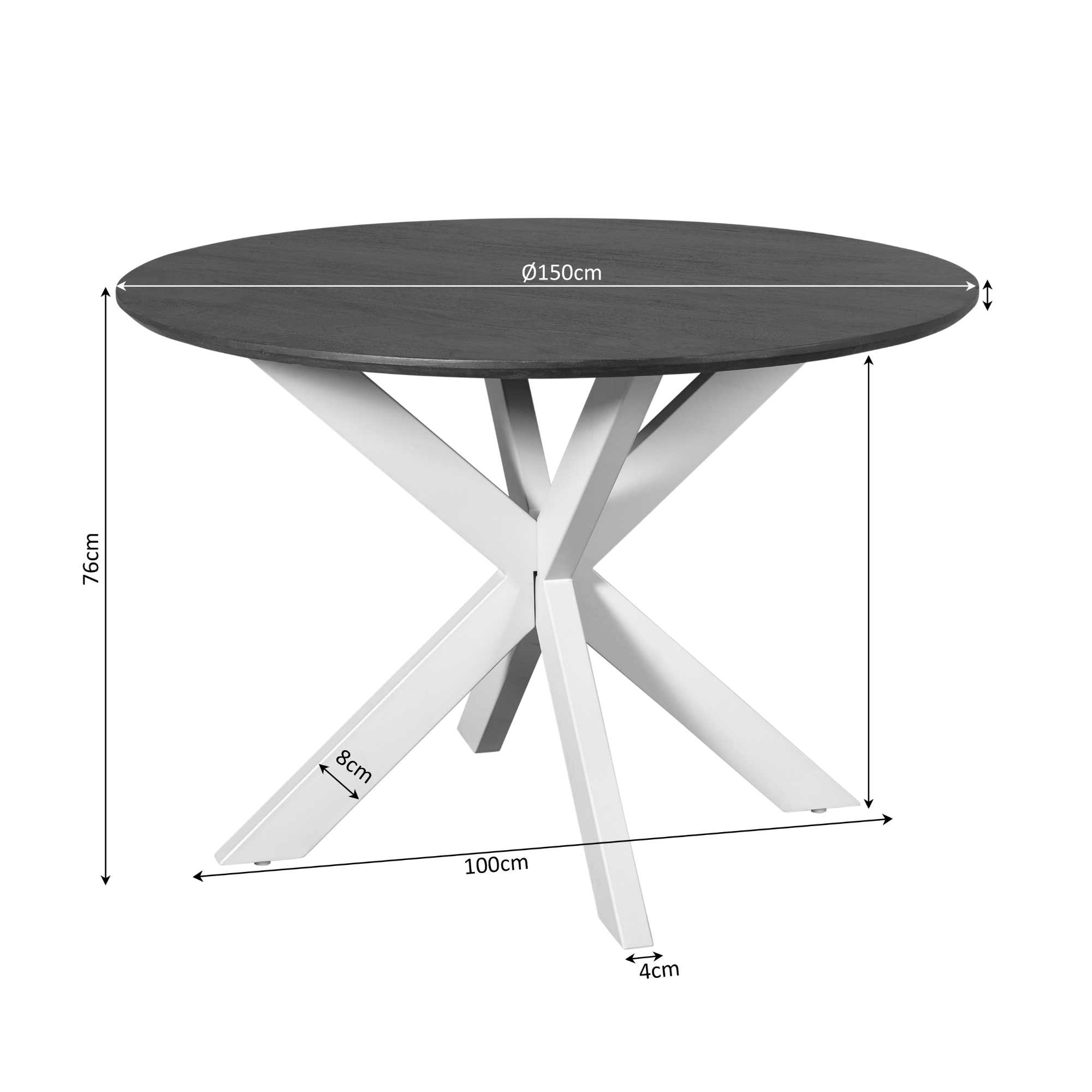 Eettafel Pronnum Bruin 130 cm - Afbeelding 6