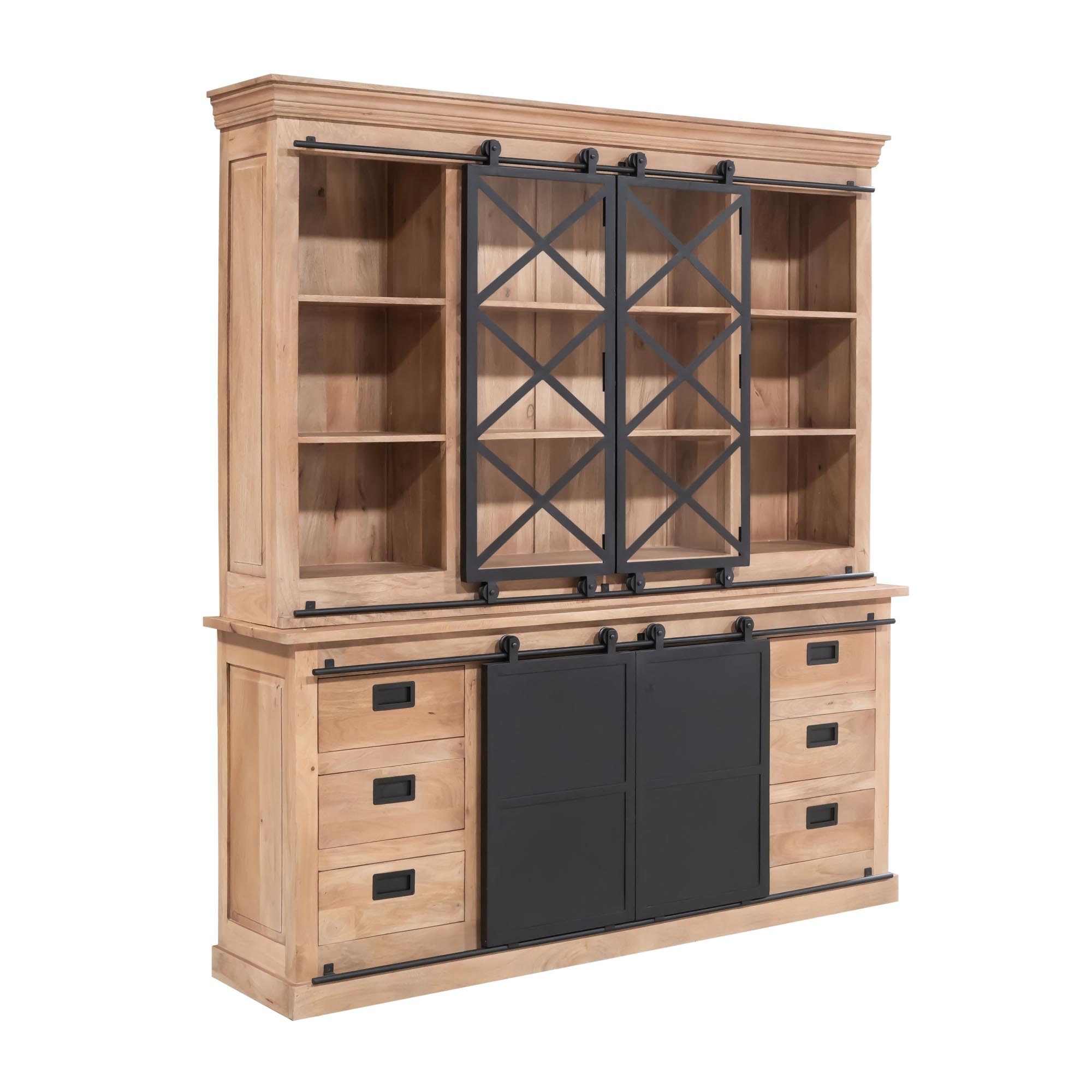 Vitrinekast Paalvella Naturel 200 cm - Afbeelding 3