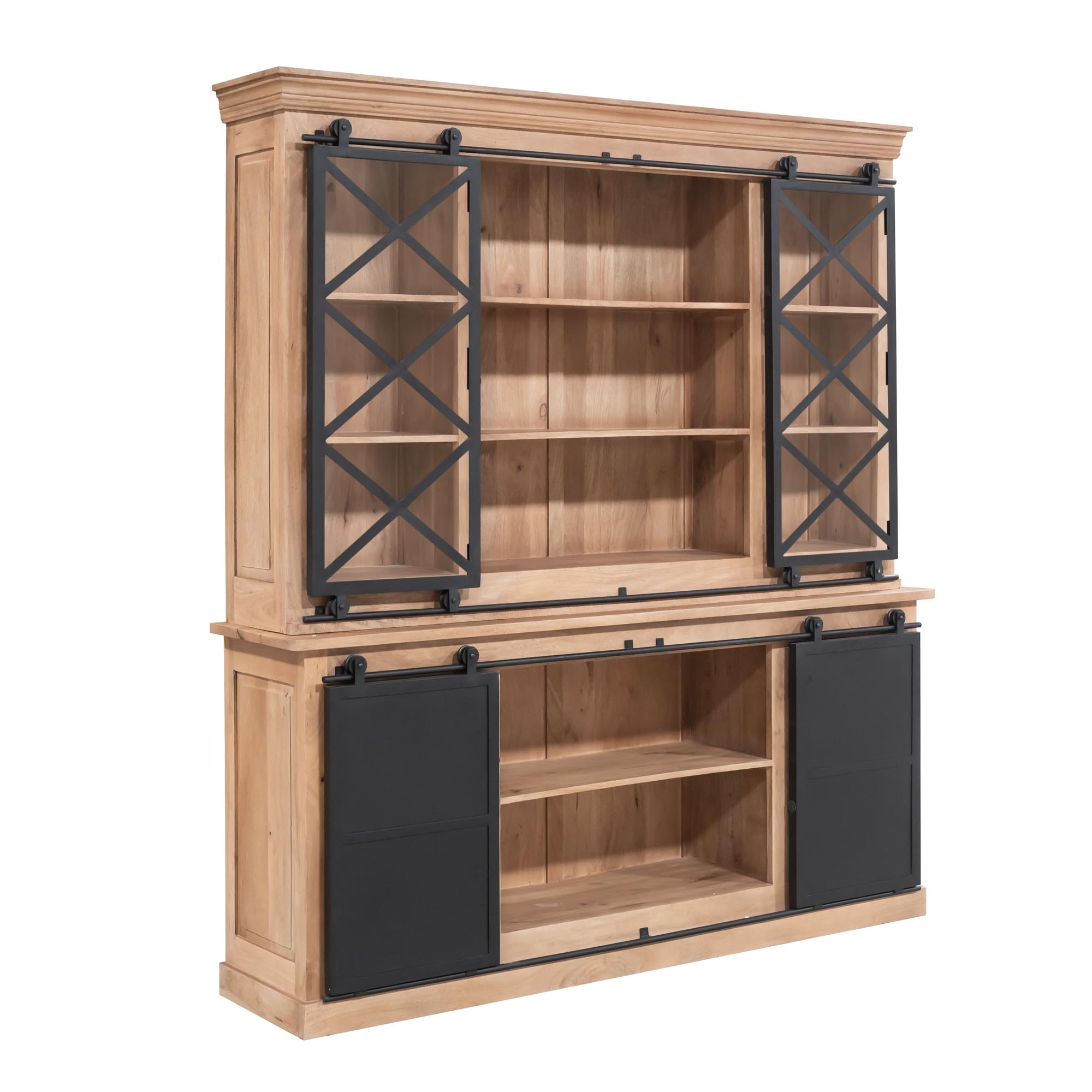 Vitrinekast Paalvella Naturel 200 cm - Afbeelding 4