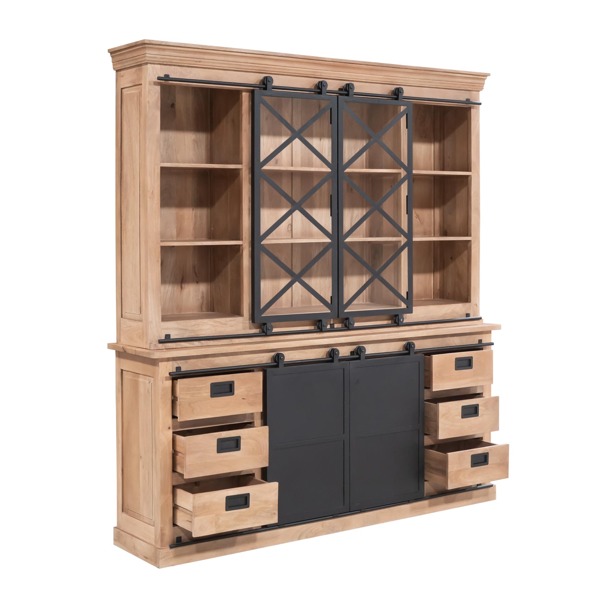 Vitrinekast Paalvella Naturel 200 cm - Afbeelding 5
