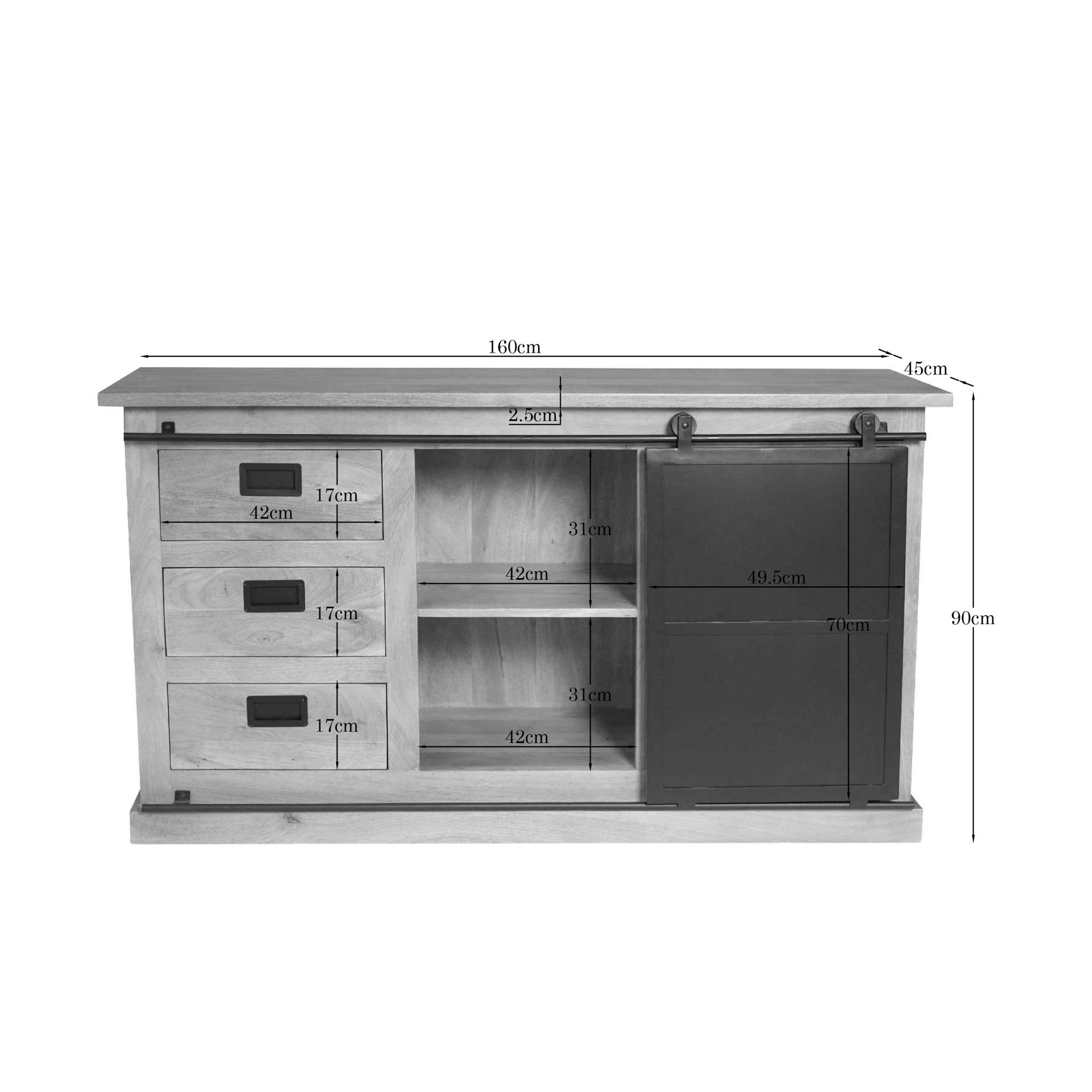 Dressoir Zaurrik Naturel 160 cm - Afbeelding 5
