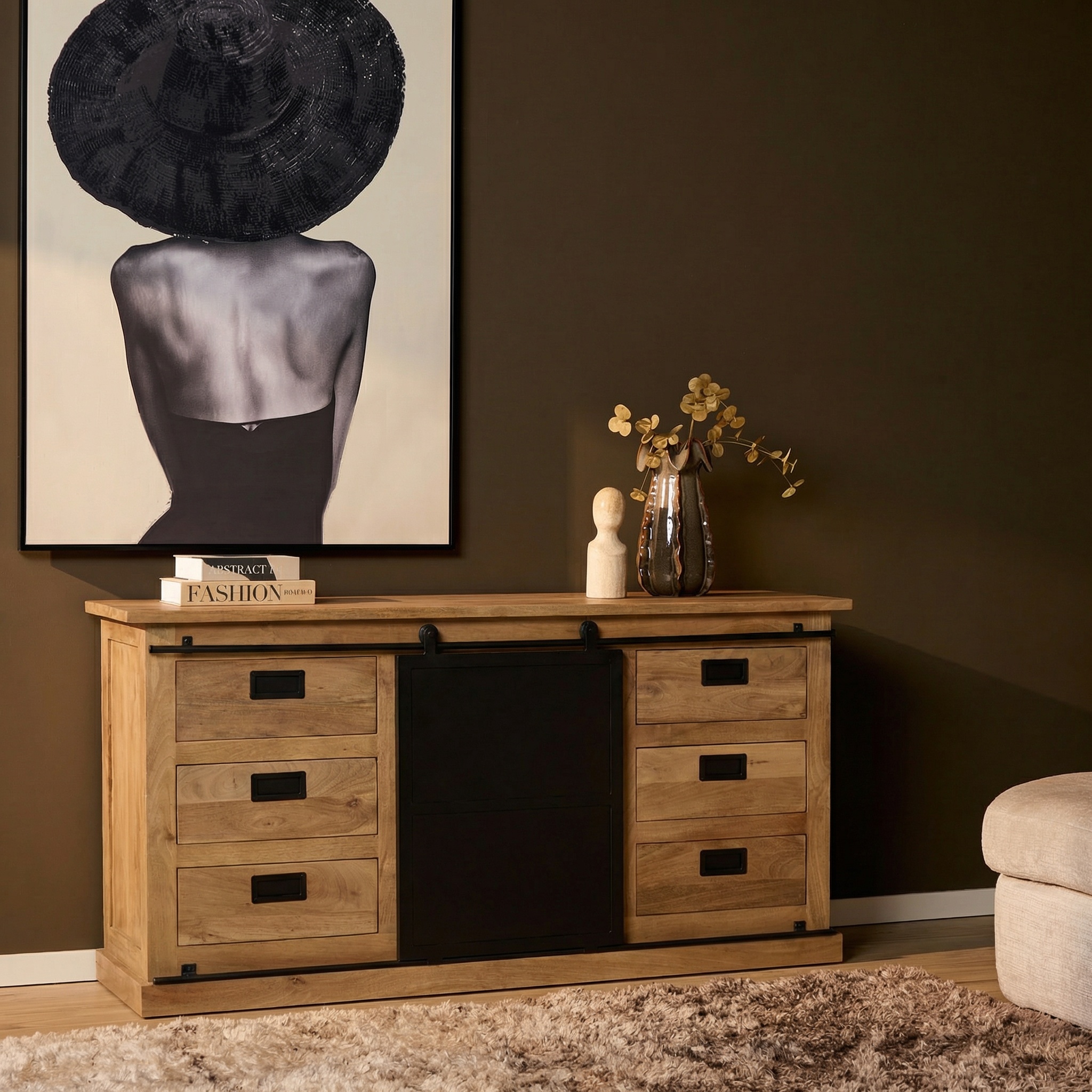 Dressoir Zaurrik Naturel 160 cm - Afbeelding 6