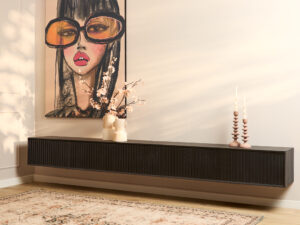 TV-meubel Prirund Zwart 280 cm