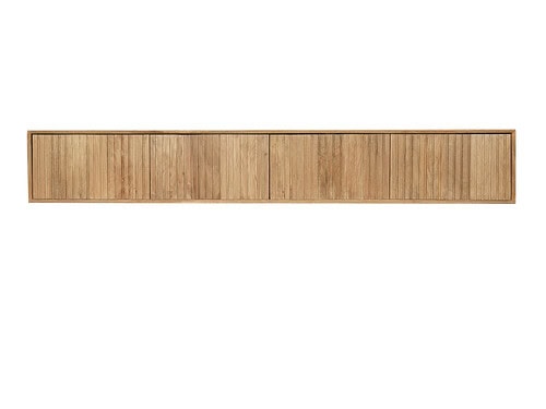 TV-meubel Stumol Naturel 240 cm van mangohout met verticale latten en warme natuurlijke kleur