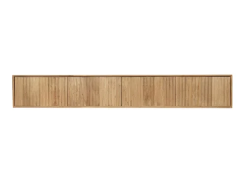 TV-meubel Stumol Naturel 240 cm van mangohout met verticale latten en warme natuurlijke kleur