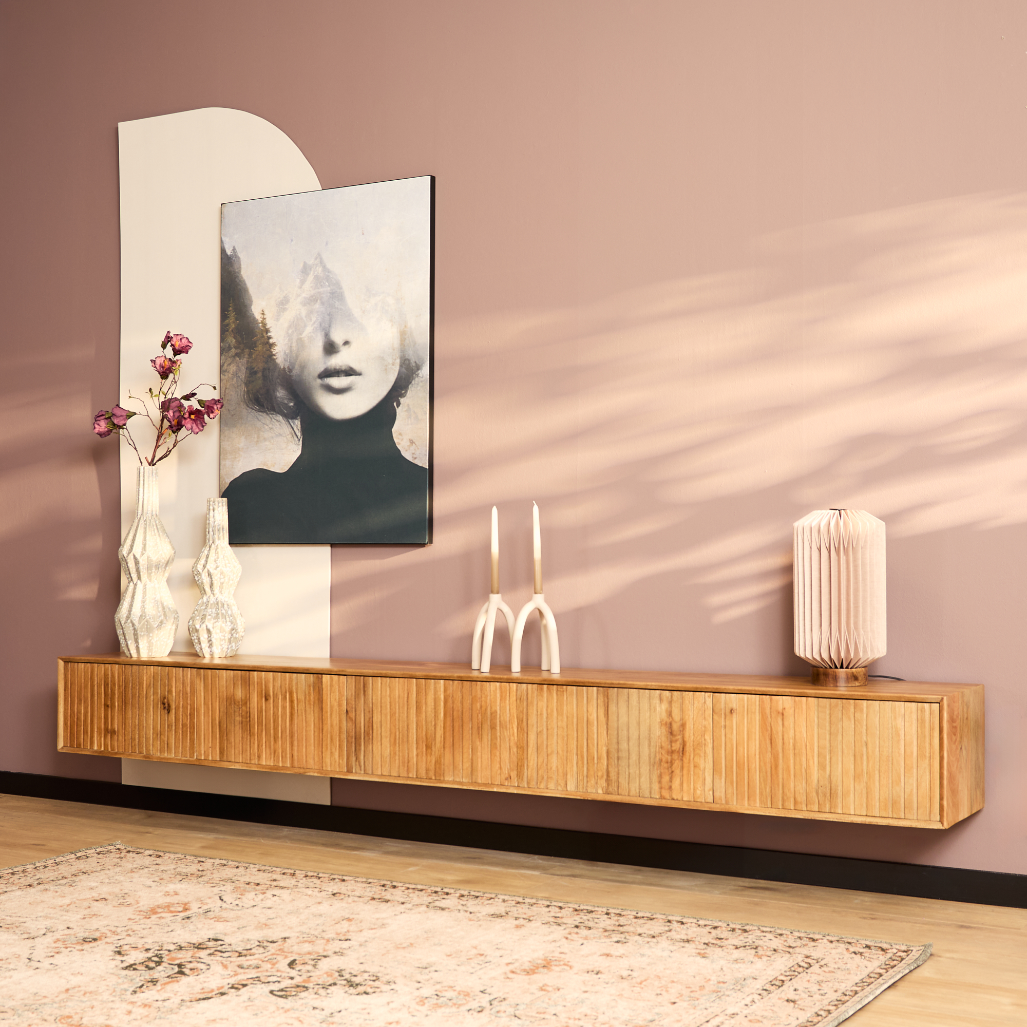 TV-meubel Gannun Naturel 280 cm - Afbeelding 9