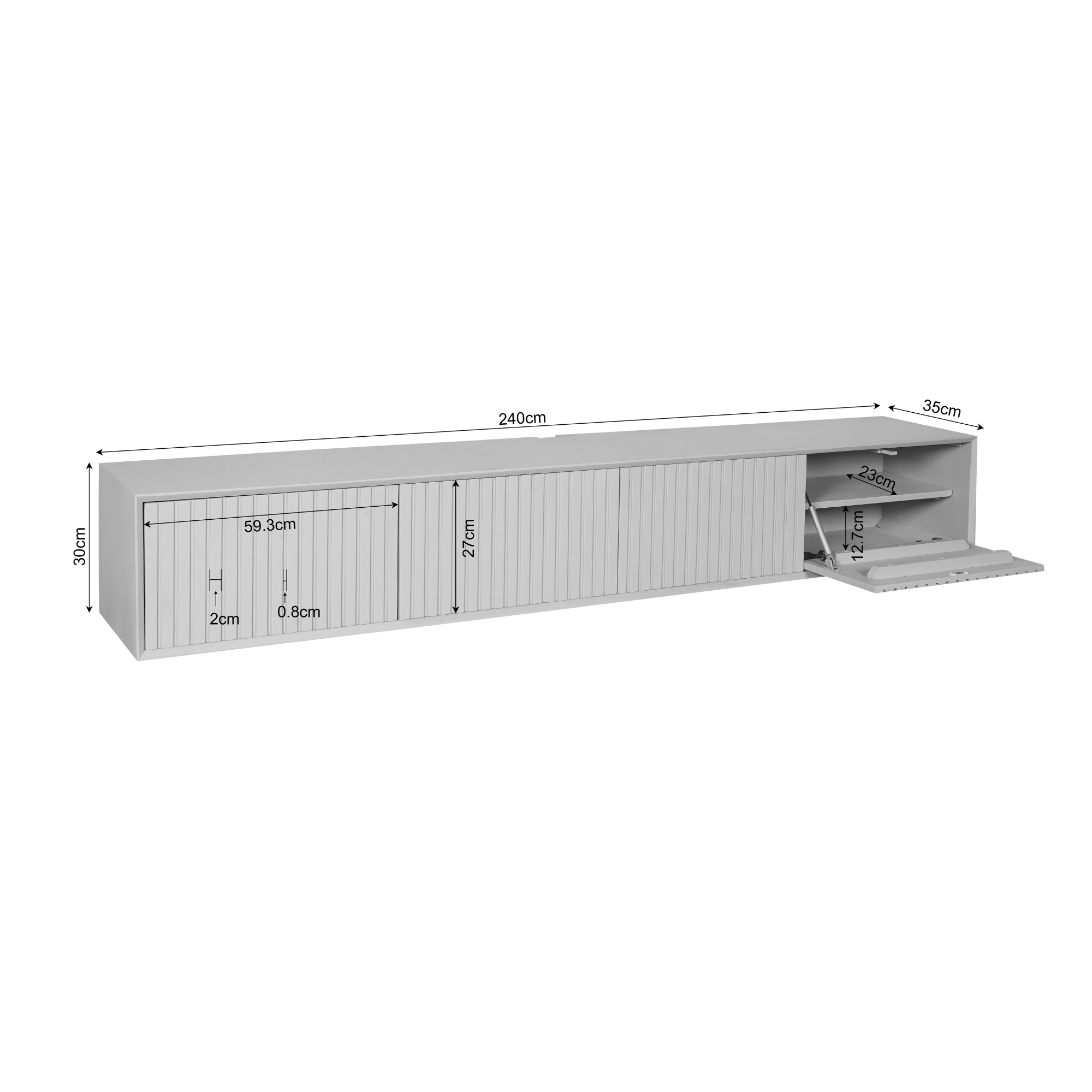 TV-meubel Toonella Bruin 240 cm - Afbeelding 8