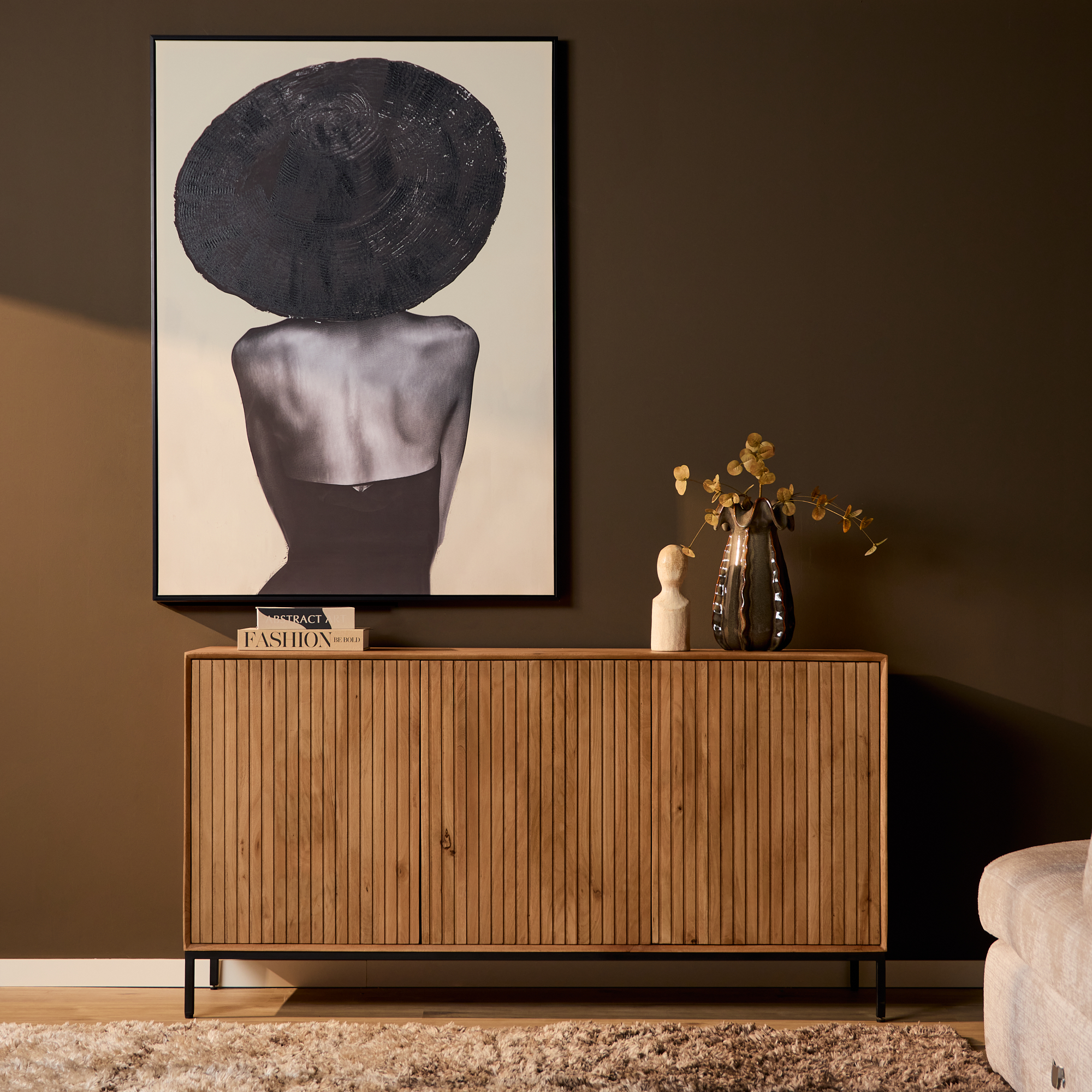 Dressoir Greermaro Naturel 165 cm - Afbeelding 2