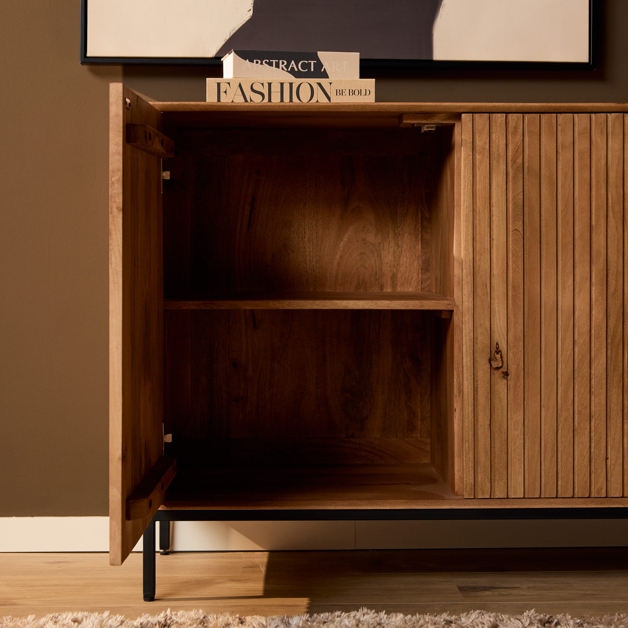 Dressoir Greermaro Naturel 165 cm - Afbeelding 4