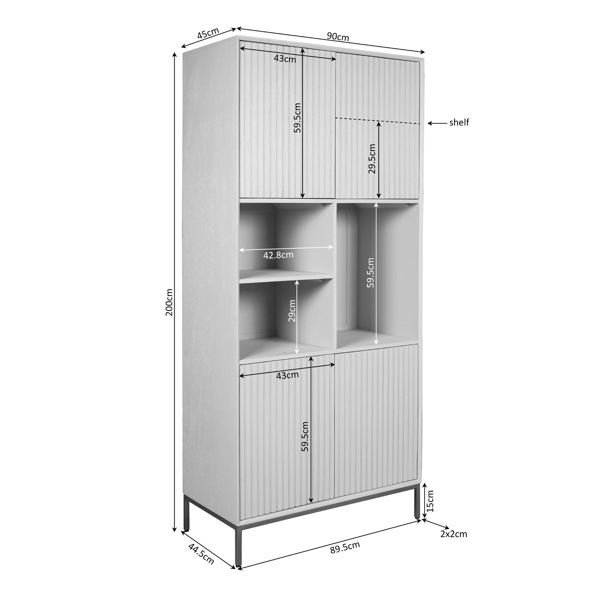 Vakkenkast Nauskoro Naturel 90 cm - Afbeelding 9