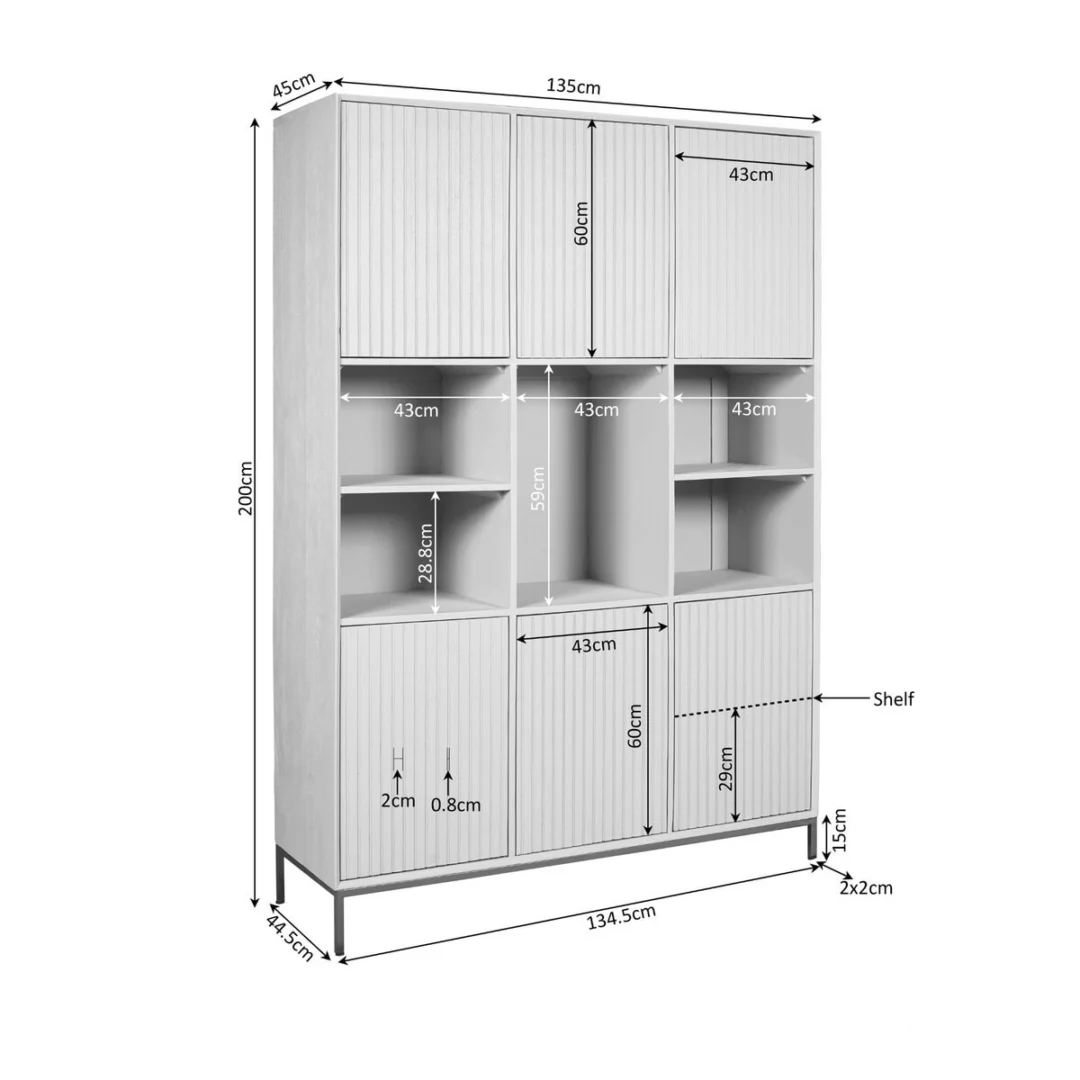Vakkenkast Teistond Naturel 135 cm - Afbeelding 9