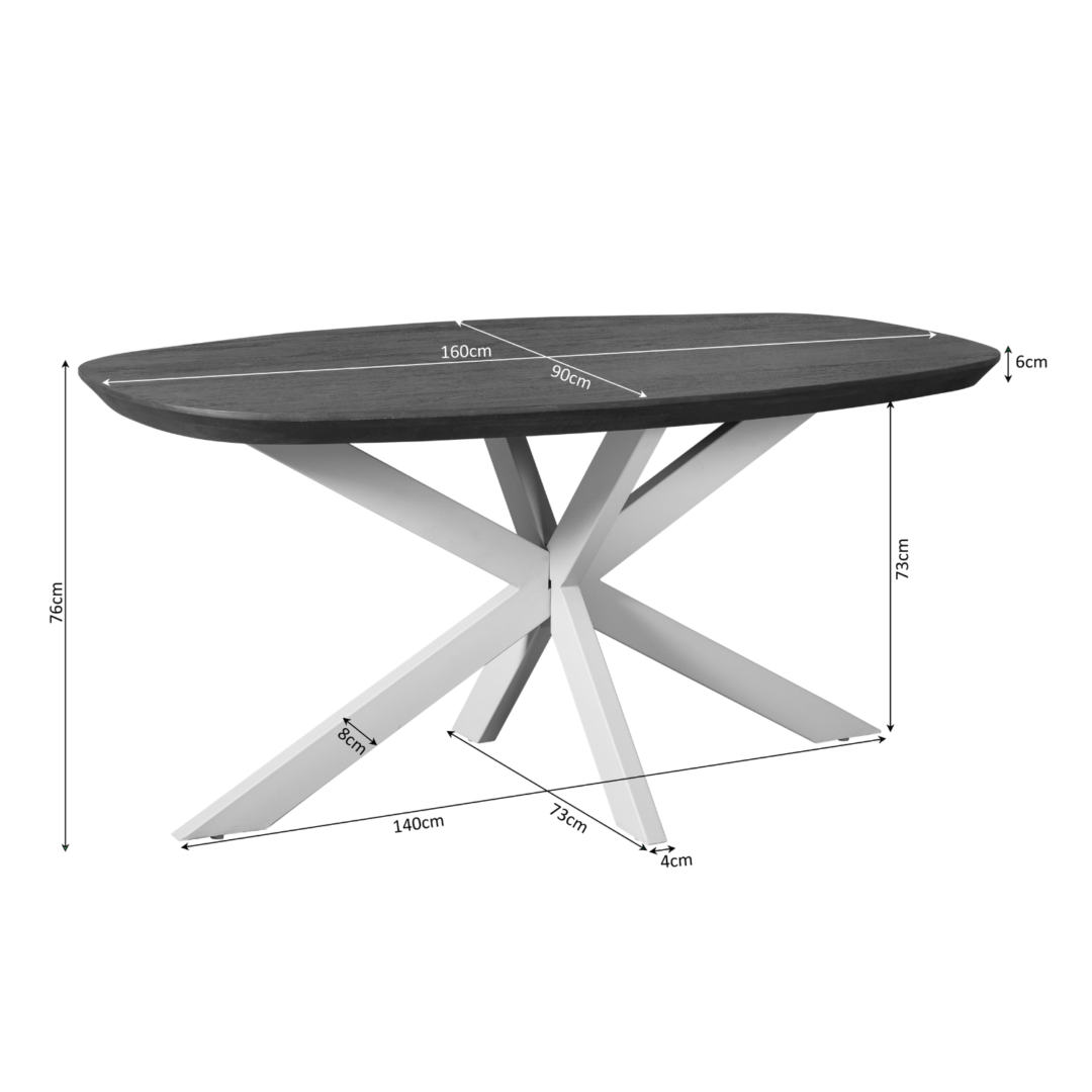 Eettafel Ciendund Mangohout 160 cm - Afbeelding 4