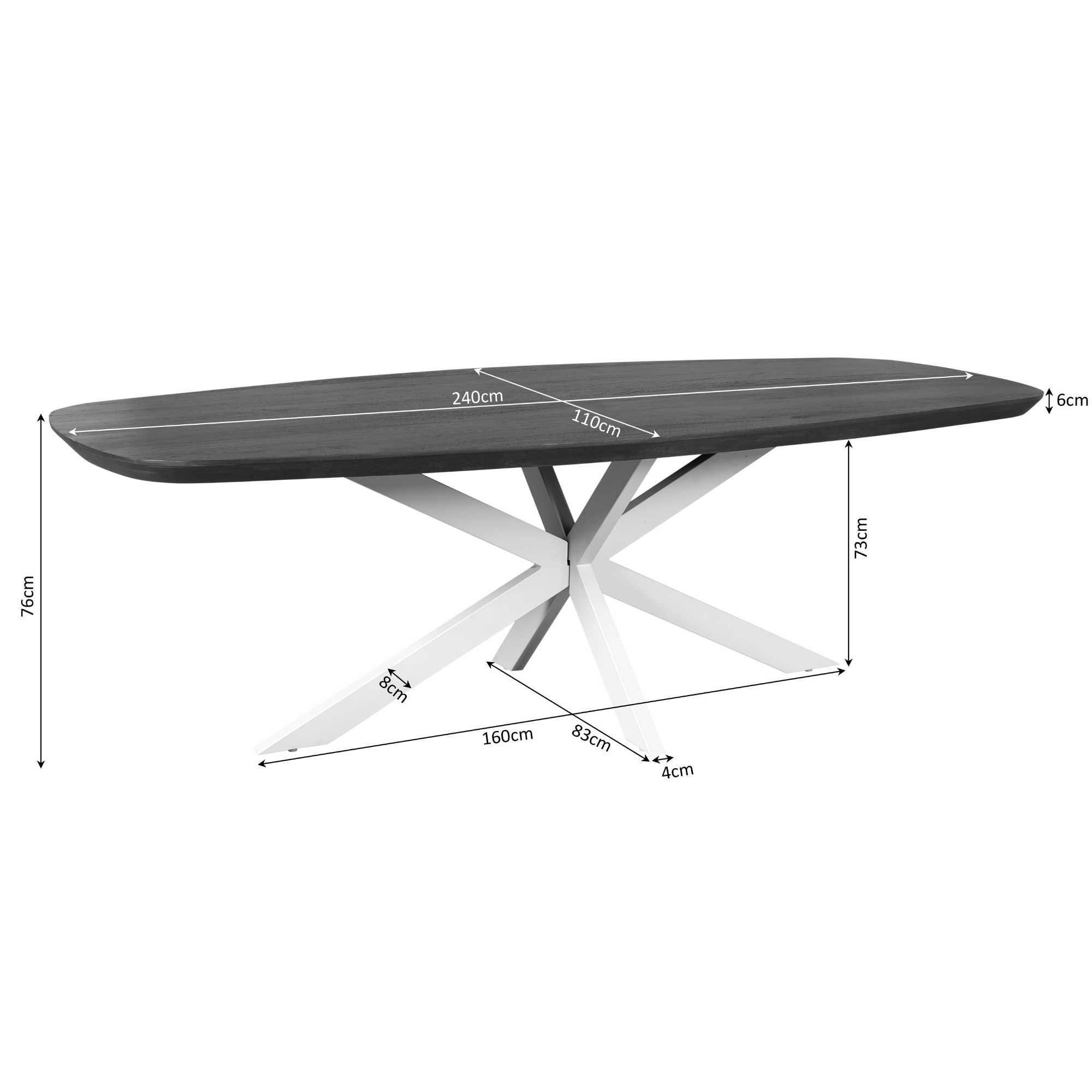 Eettafel Baanum Mangohout 240 cm - Afbeelding 4