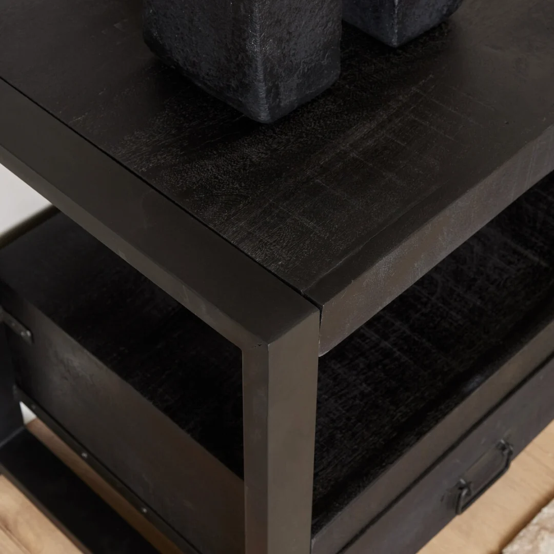TV-meubel Skeikol Zwart 150 cm - Afbeelding 2
