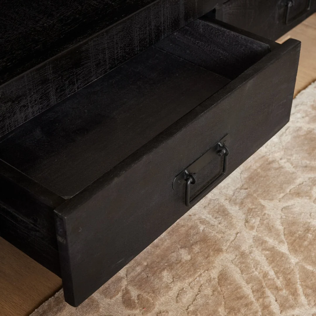 TV-meubel Skeikol Zwart 150 cm - Afbeelding 3