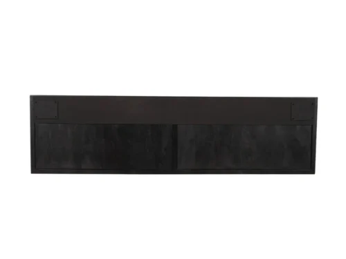 Zwart zwevend TV-meubel Breerio 120 cm met strakke, handgemaakte uitstraling en twee deuren