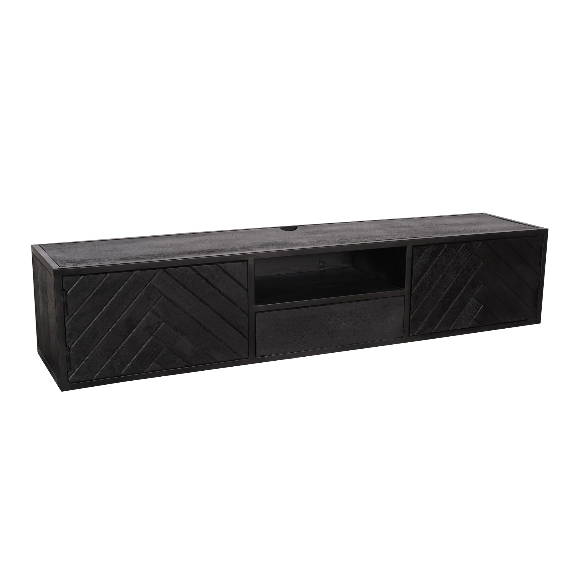 TV-meubel Brunsin Zwart 160 cm - Afbeelding 3