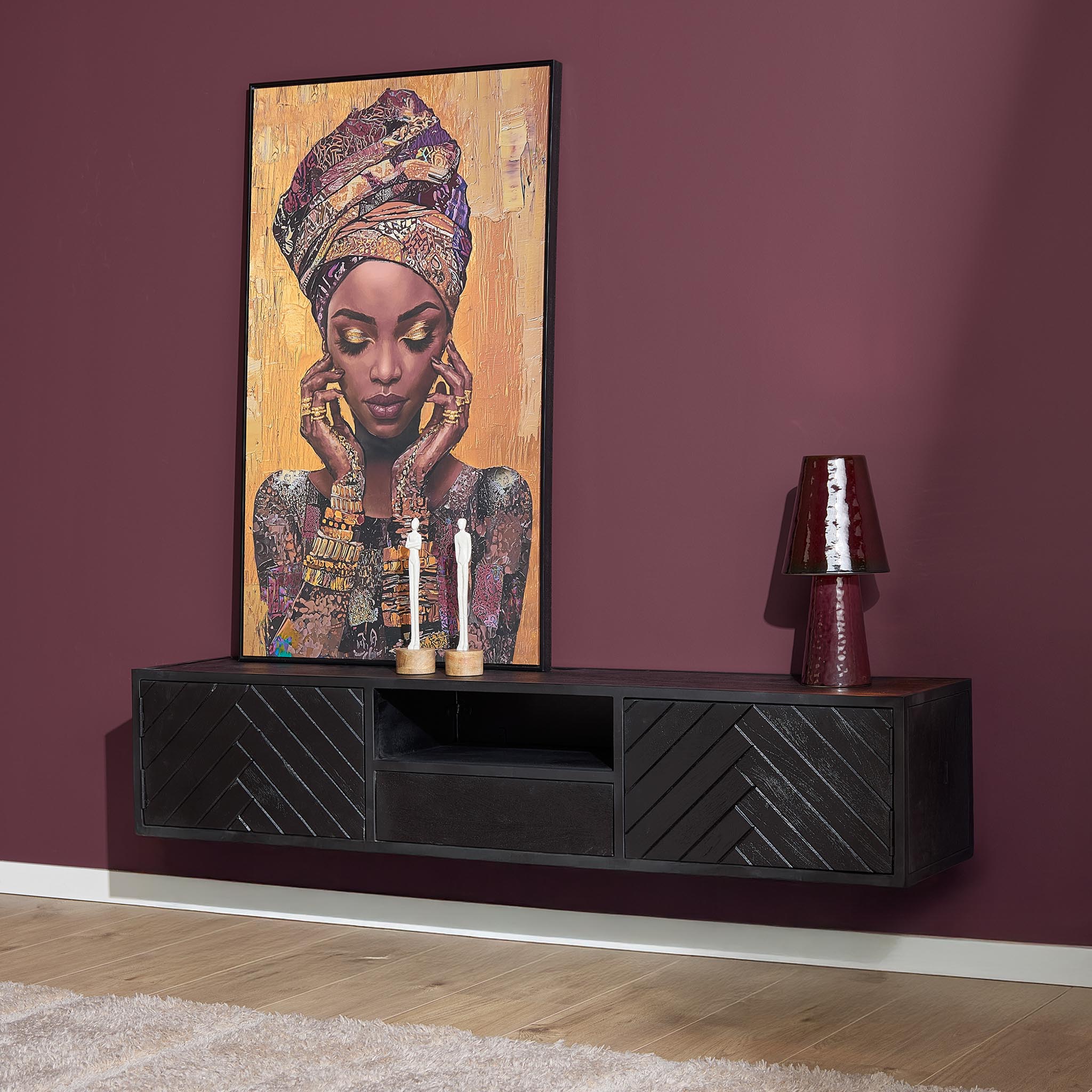 TV-meubel Brunsin Zwart 160 cm - Afbeelding 8