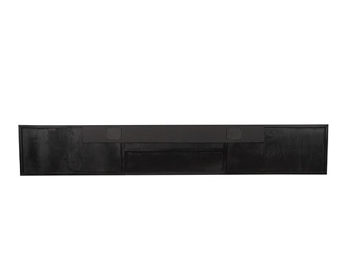Zwart zwevend TV-meubel Hakura 240 cm met strakke afwerking en handgemaakt karakter