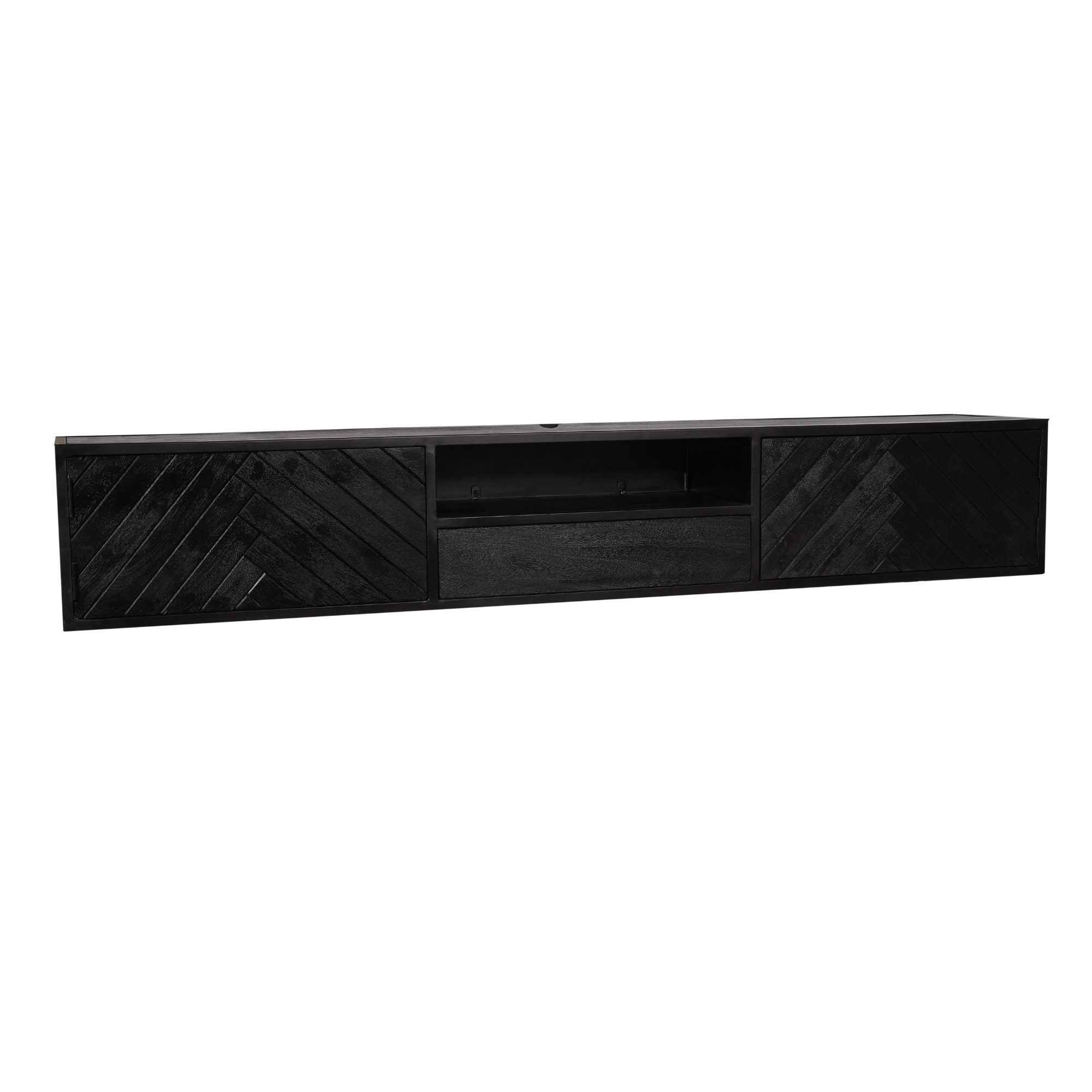 TV-meubel Hakura Zwart 240 cm - Afbeelding 2