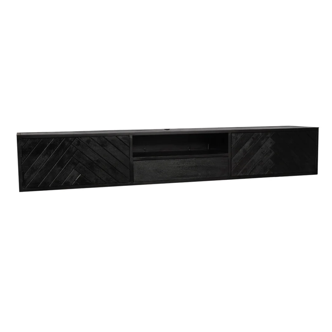 TV-meubel Hakura Zwart 240 cm - Afbeelding 2