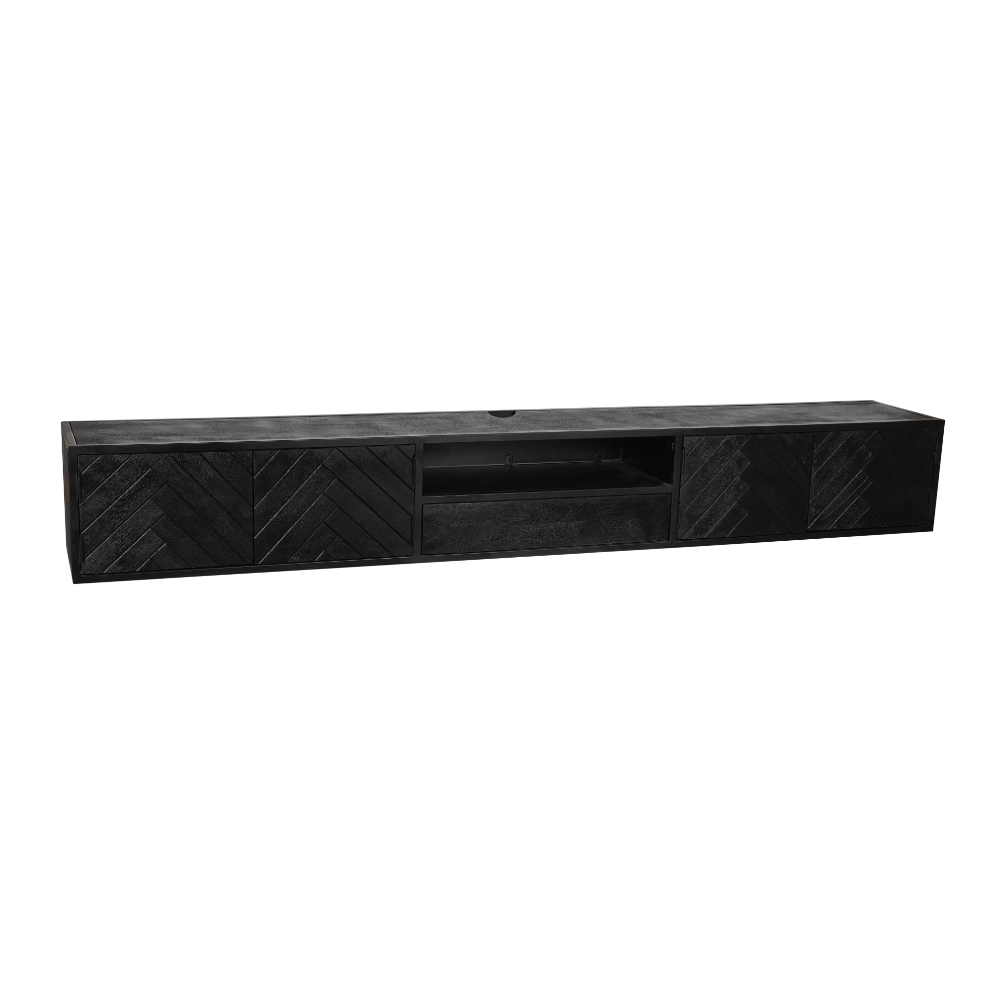 TV-meubel Trarnino Zwart 280 cm