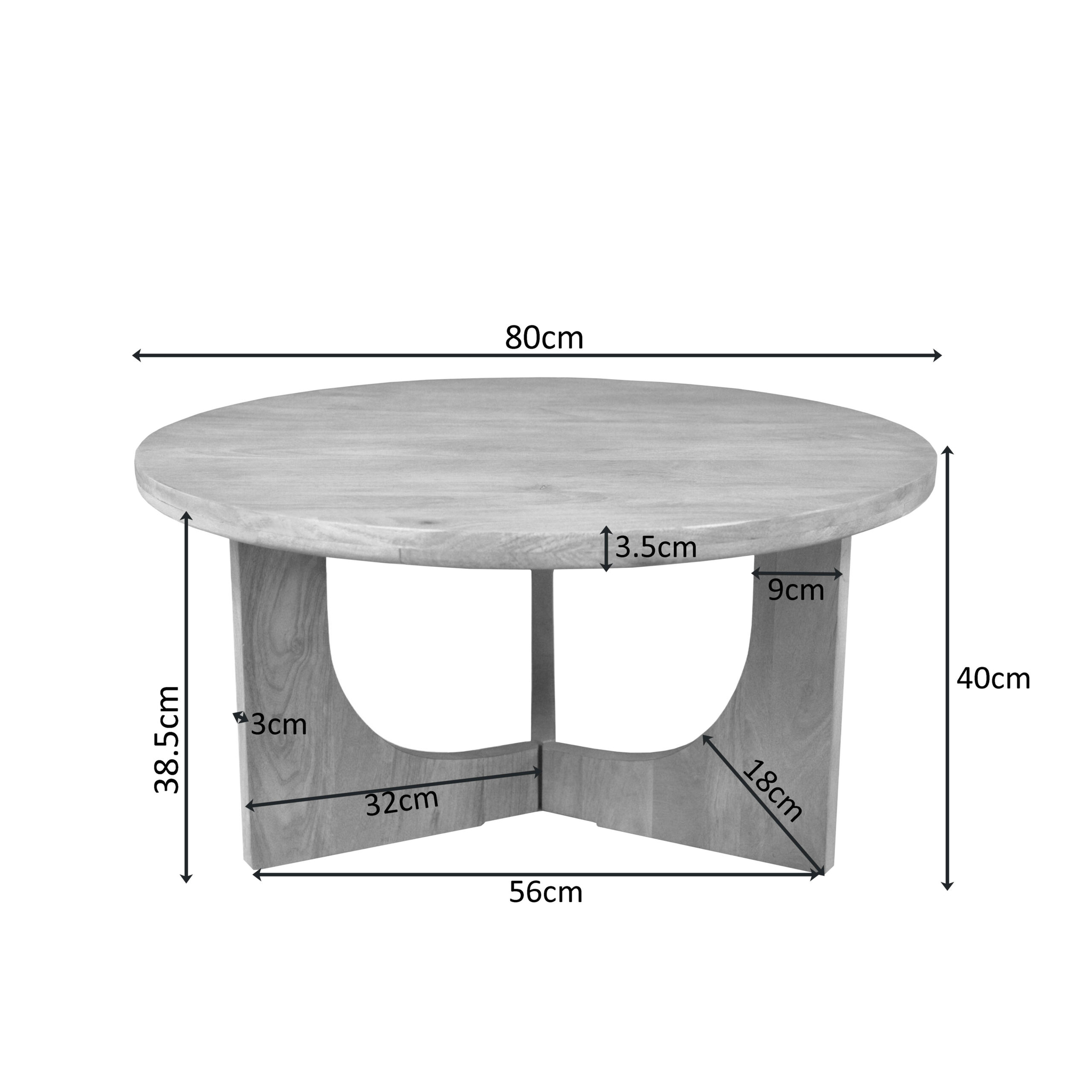 Salontafel Cunaro Mangohout 80 cm - Afbeelding 4