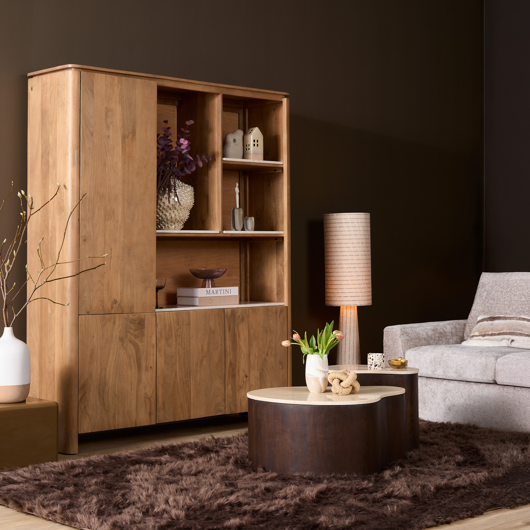 Salontafel Keinsas Bruin 84 cm - Afbeelding 6