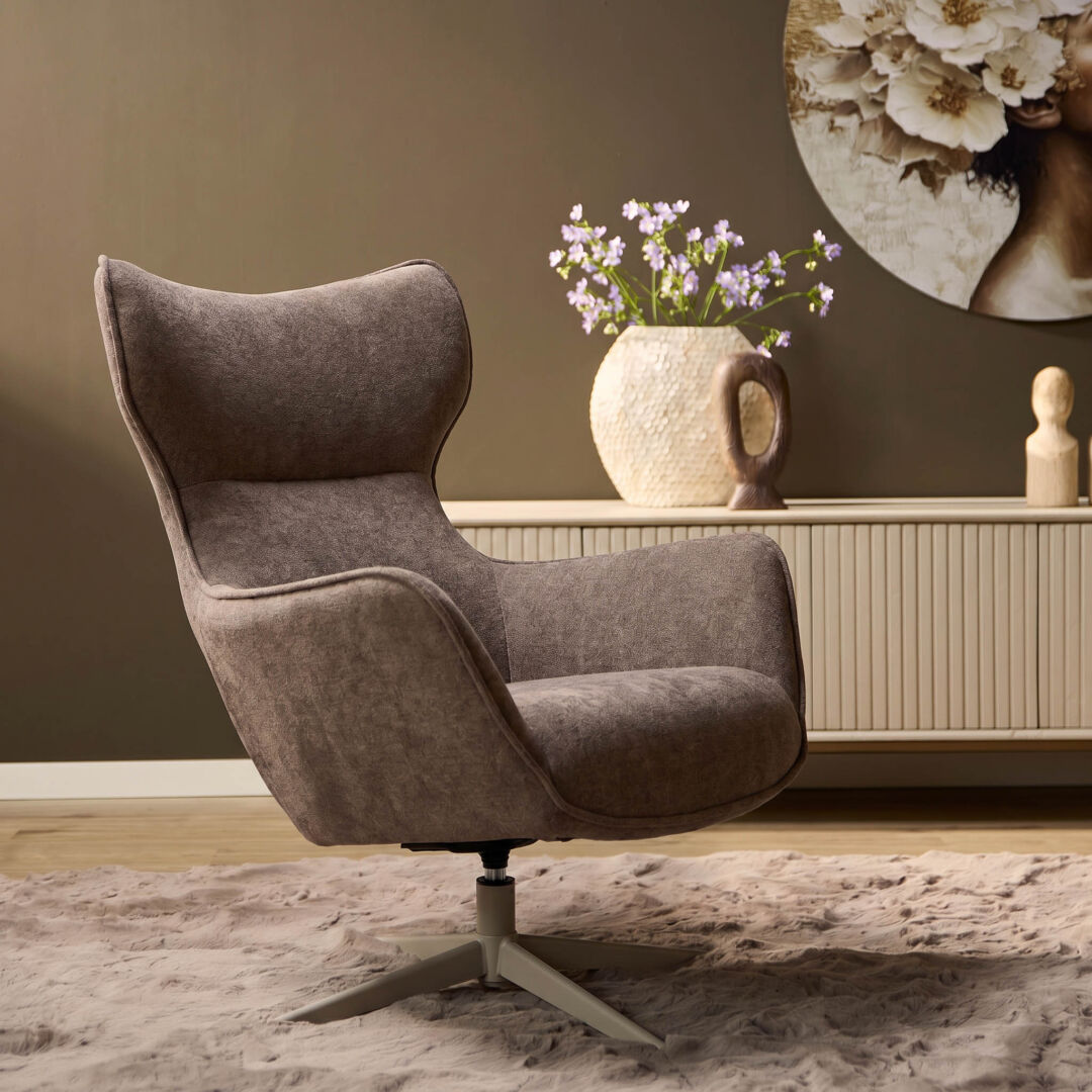 Fauteuil Baabia Bruin - Set van 2 - Afbeelding 5