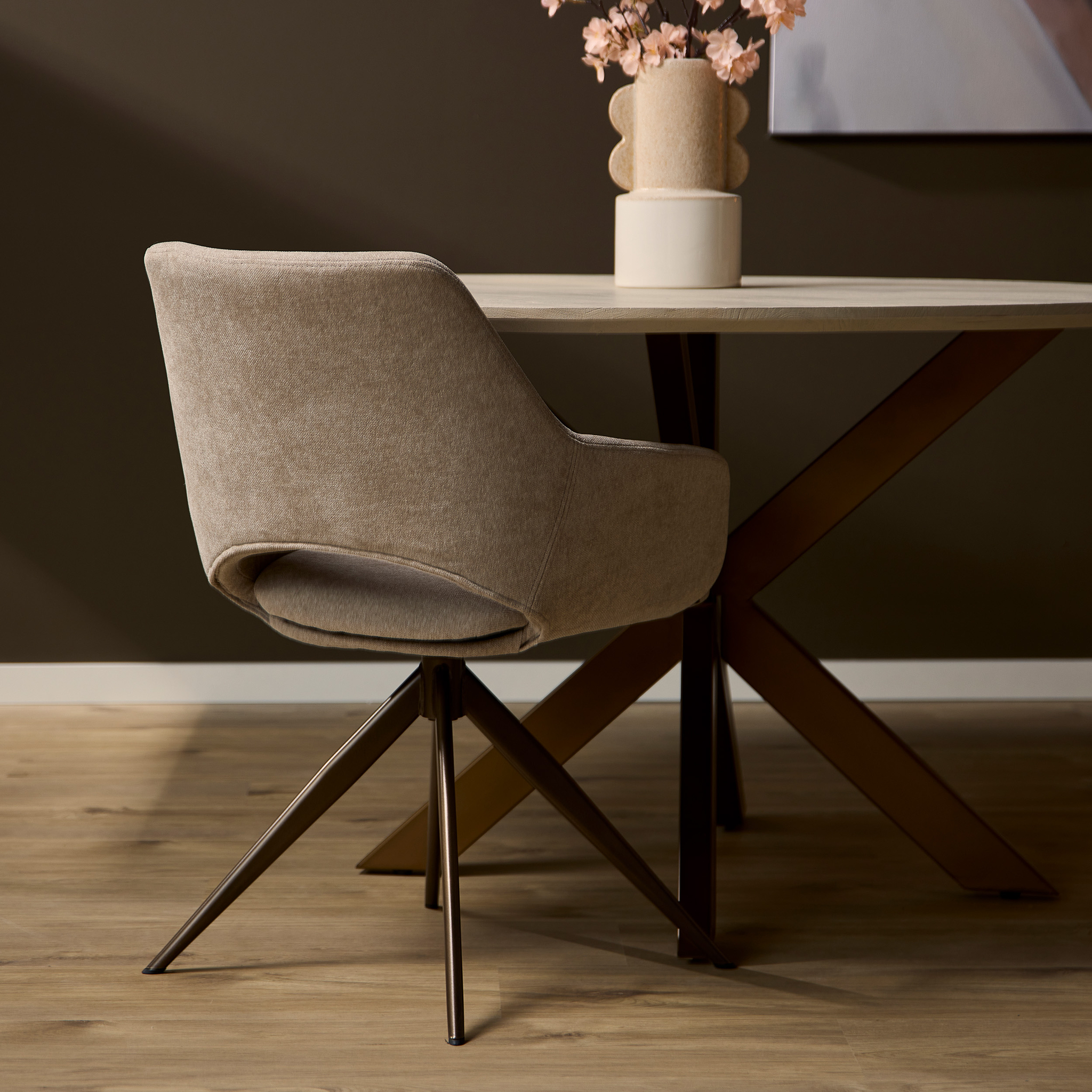 Eetkamerstoel Stinnand Beige - Afbeelding 2