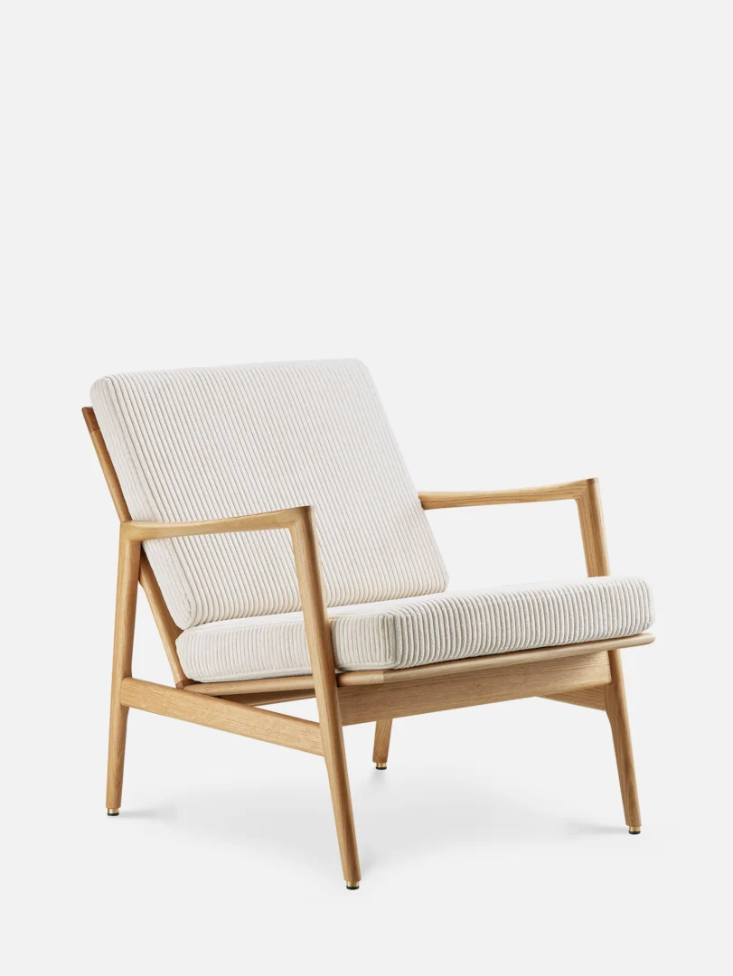 Fauteuil Grielland naturel hout ribstof - Afbeelding 2