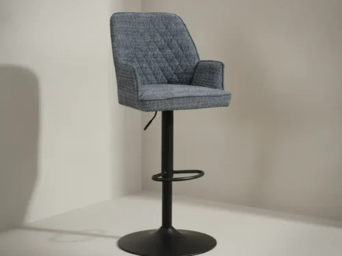 Barkruk Breiman Chenille Blauw