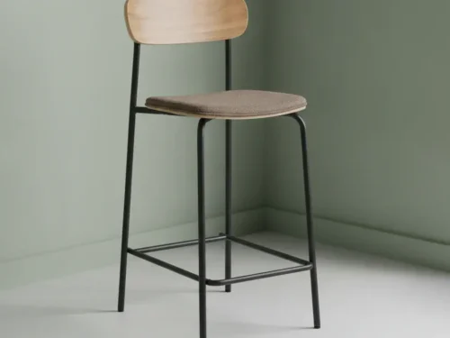 Barkruk Caarrek Polyester Naturel - Set van 2