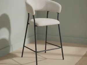 Barkruk Jorvenaro boucl√© taupe