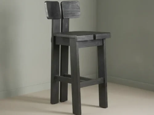 Barkruk Laulvir Teak Zwart