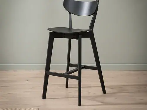 Barkruk Naurnonte Hout Zwart