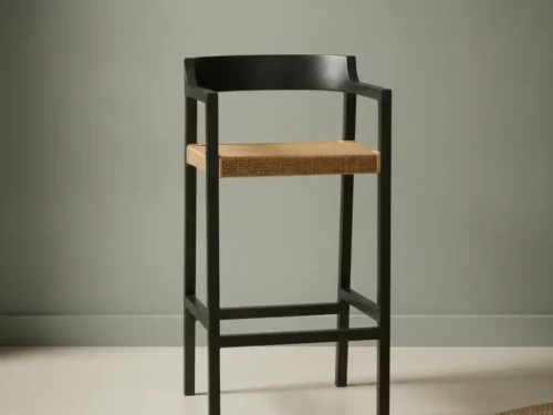 Barkruk Neenund Teak Zwart