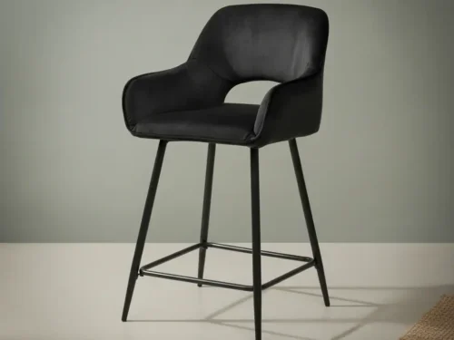 Barkruk Nendoro Velvet Zwart