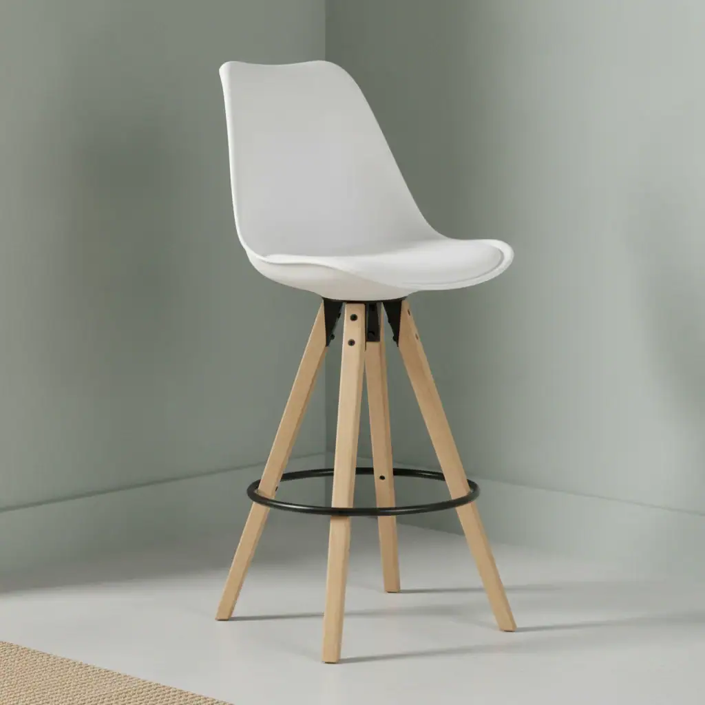 Barkruk Nisora Kunstleer Wit
