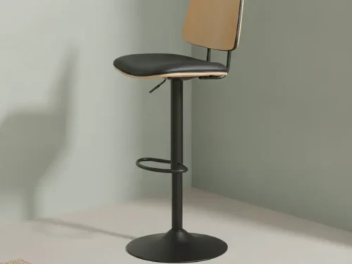 Barkruk Pultar Kunstleer Zwart