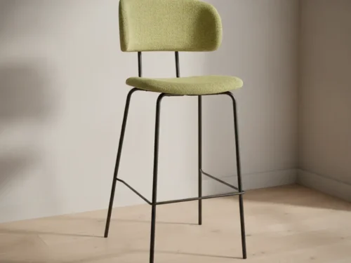 Barkruk Skoostura Bouclé Mosterdgeel