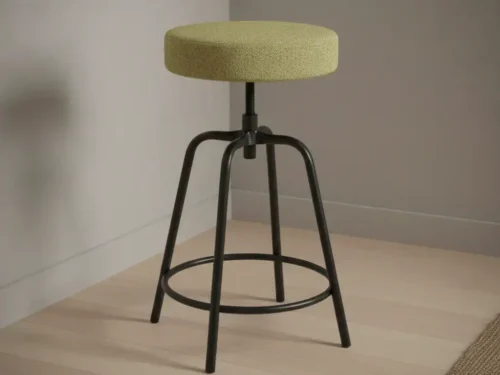 Barkruk Trostura Bouclé Mosterdgeel