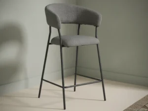 Barstoel Ivarardora boucl√© antraciet