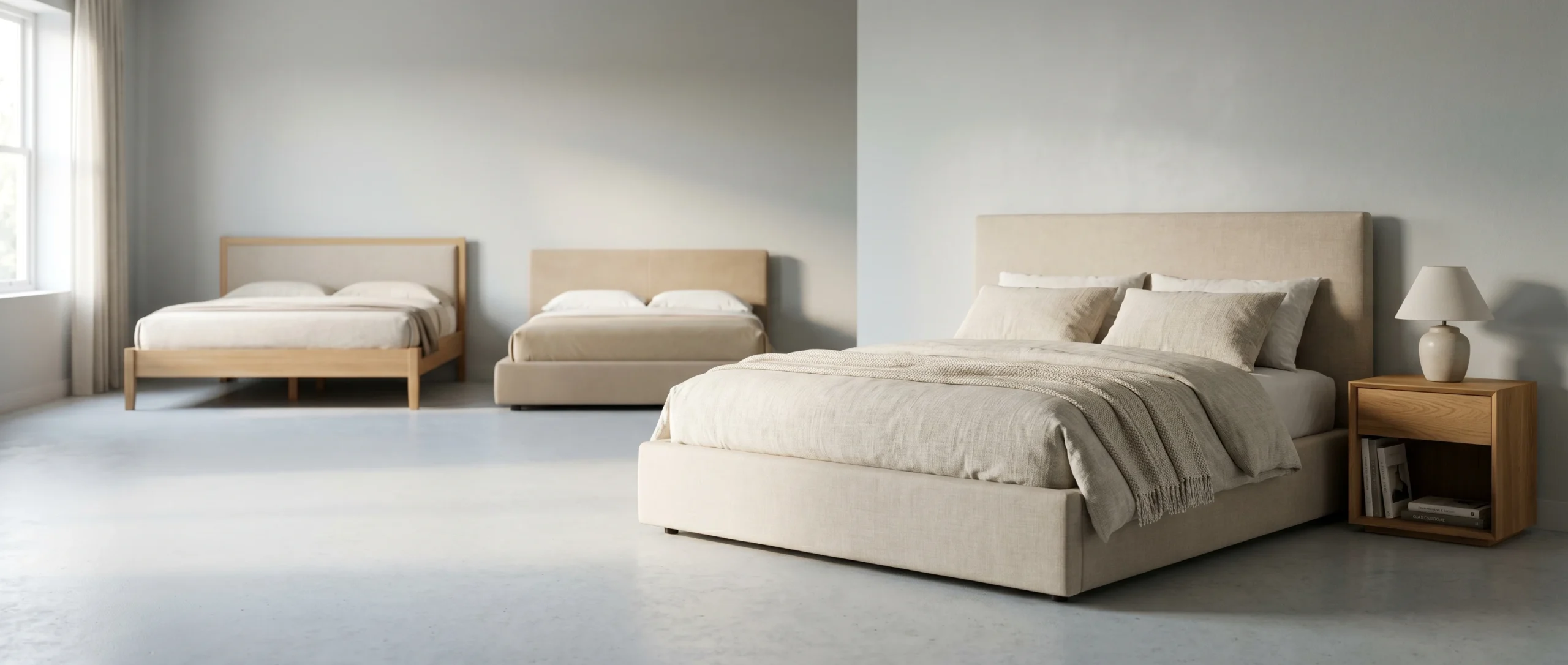 Beige bedden