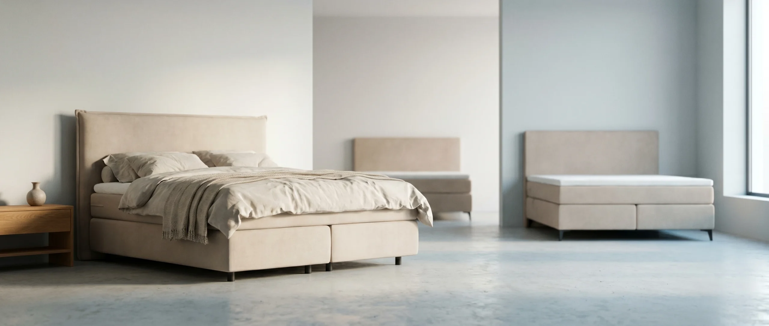 Beige boxsprings